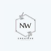 NW Beauty vector initial logo art, handwriting logo of initial signature, wedding, fashion, jewerly, boutique, floral and botanical with creative template for any company or business.