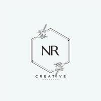 NR Beauty vector initial logo art, handwriting logo of initial signature, wedding, fashion, jewerly, boutique, floral and botanical with creative template for any company or business.