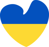 Ukraine flag, shape of heart. Ukrainian sticker, symbol, icon, button. png