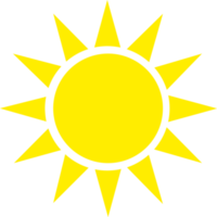 Soleil logo. modèle de lever du soleil, coucher de soleil, coups de soleil. mignonne ensoleillement pour enfants. dessin animé graphique forme. Soleil silhouette. autocollant. png