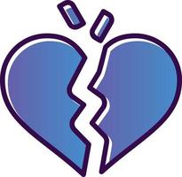 Broken Heart Vector Icon Design