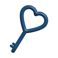 3d icône de l'amour clé png