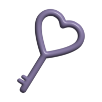 3d ikon av kärlek nyckel png