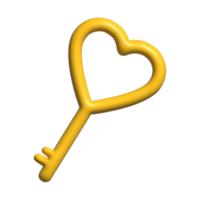 3d icône de l'amour clé png