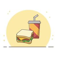 Sandwich and Drink Vector Design Conceptual