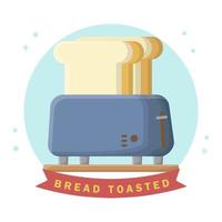 un pan tostado desayuno menú. plano vector icono diseño