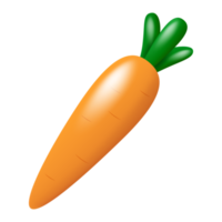 carota isolato su trasparente sfondo. 3d icona. la verdura, autunno, Pasqua decorazioni. cartone animato minimo stile. png illustrazione