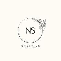 NS Beauty vector initial logo art, handwriting logo of initial signature, wedding, fashion, jewerly, boutique, floral and botanical with creative template for any company or business.