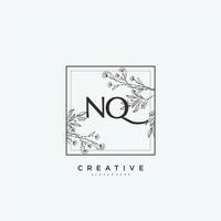 NQ Beauty vector initial logo art, handwriting logo of initial signature, wedding, fashion, jewerly, boutique, floral and botanical with creative template for any company or business.