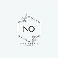 NO Beauty vector initial logo art, handwriting logo of initial signature, wedding, fashion, jewerly, boutique, floral and botanical with creative template for any company or business.