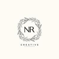 NR Beauty vector initial logo art, handwriting logo of initial signature, wedding, fashion, jewerly, boutique, floral and botanical with creative template for any company or business.