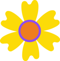 fleur avec Jaune pétales et une Orange centre png