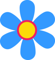 Flower with Blue Petals and a Yellow Center png