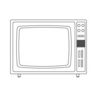 Retro TV Outline Icon Illustration on Isolated White Background vector