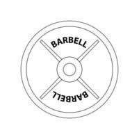 Barbell Weight Plate Outline Icon Illustration on Isolated White Background vector