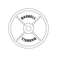 Barbell Weight Plate Outline Icon Illustration on Isolated White Background vector