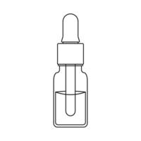 ilustración de icono de contorno de botella de suero sobre fondo blanco aislado adecuado para belleza, salón, atención médica vector