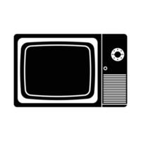 silueta de televisión retro. elemento de diseño de icono en blanco y negro sobre fondo blanco aislado vector