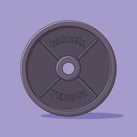 Barbell Weight Plate Vector Icon Illustration with Outline for Design Element, Clip Art, Web, Landing page, Sticker, Banner. Flat Cartoon Style