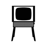 Retro TV Silhouette. Black and White Icon Design Element on Isolated White Background vector
