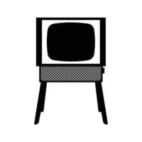 silueta de televisión retro. elemento de diseño de icono en blanco y negro sobre fondo blanco aislado vector