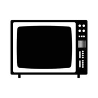 silueta de televisión retro. elemento de diseño de icono en blanco y negro sobre fondo blanco aislado vector