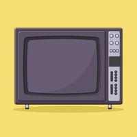 Retro TV Vector Icon Illustration with Outline for Design Element, Clip Art, Web, Landing page, Sticker, Banner. Flat Cartoon Style