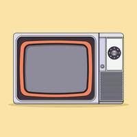 ilustración de icono de vector de tv retro con contorno para elemento de diseño, imágenes prediseñadas, web, página de destino, pegatina, banner. estilo de dibujos animados plana