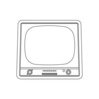 Retro TV Outline Icon Illustration on Isolated White Background vector