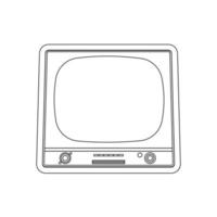 Retro TV Outline Icon Illustration on Isolated White Background vector