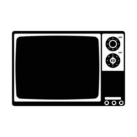 silueta de televisión retro. elemento de diseño de icono en blanco y negro sobre fondo blanco aislado vector