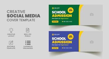 education admission social media banner template vector