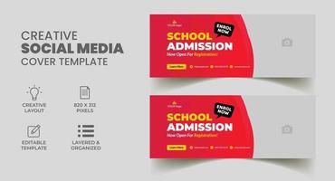 education admission social media banner template vector