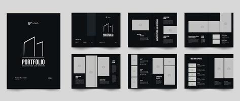 architecture portfolio and interior portfolio layout template vector