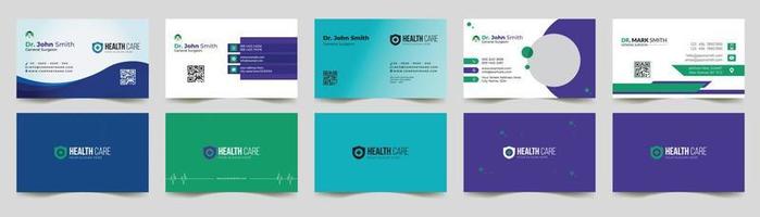 corporate medical business card template vector