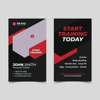 corporate gym fitness business card template vector