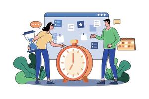 Business Team Managing Task Schedule vector