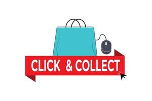 Click and collect and computer mouse pointer vector illustration