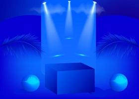 3d podium Background, Cosmetic product minimal Blue, Pink, Red podium background 3d rendering shape, vector Stage for awards on product stand.