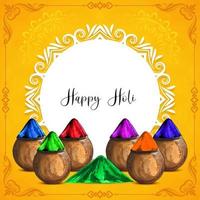 Happy Holi indian cultural festival greeting card design vector