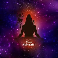 Happy Maha Shivratri lord Shiva worship festival greeting card vector