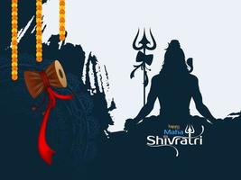 Happy Maha Shivratri Hindu traditional festival background vector