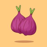 Fresh onion vector cartoon illustration icon