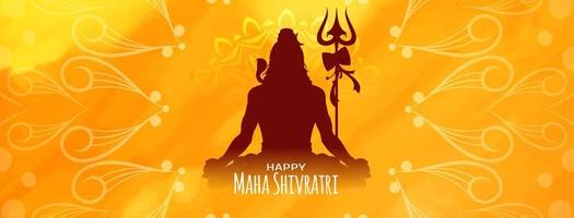 Beautiful Happy Maha Shivratri Hindu festival greeting banner vector