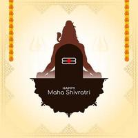 feliz maha shivratri señor shiva adoración tarjeta del festival religioso vector