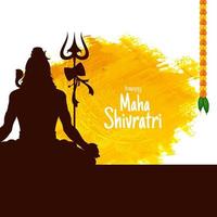 Happy Maha Shivratri festival stylish decorative background vector