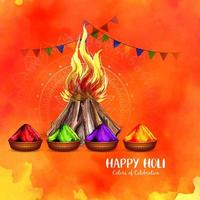 Happy Holi indian festival celebration background design vector