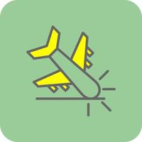 diseño de icono de vector de accidente de avión