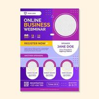 Geometric Themed of Online Business Seminar Poster Template vector