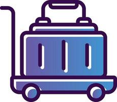 Luggage Cart Vector Icon